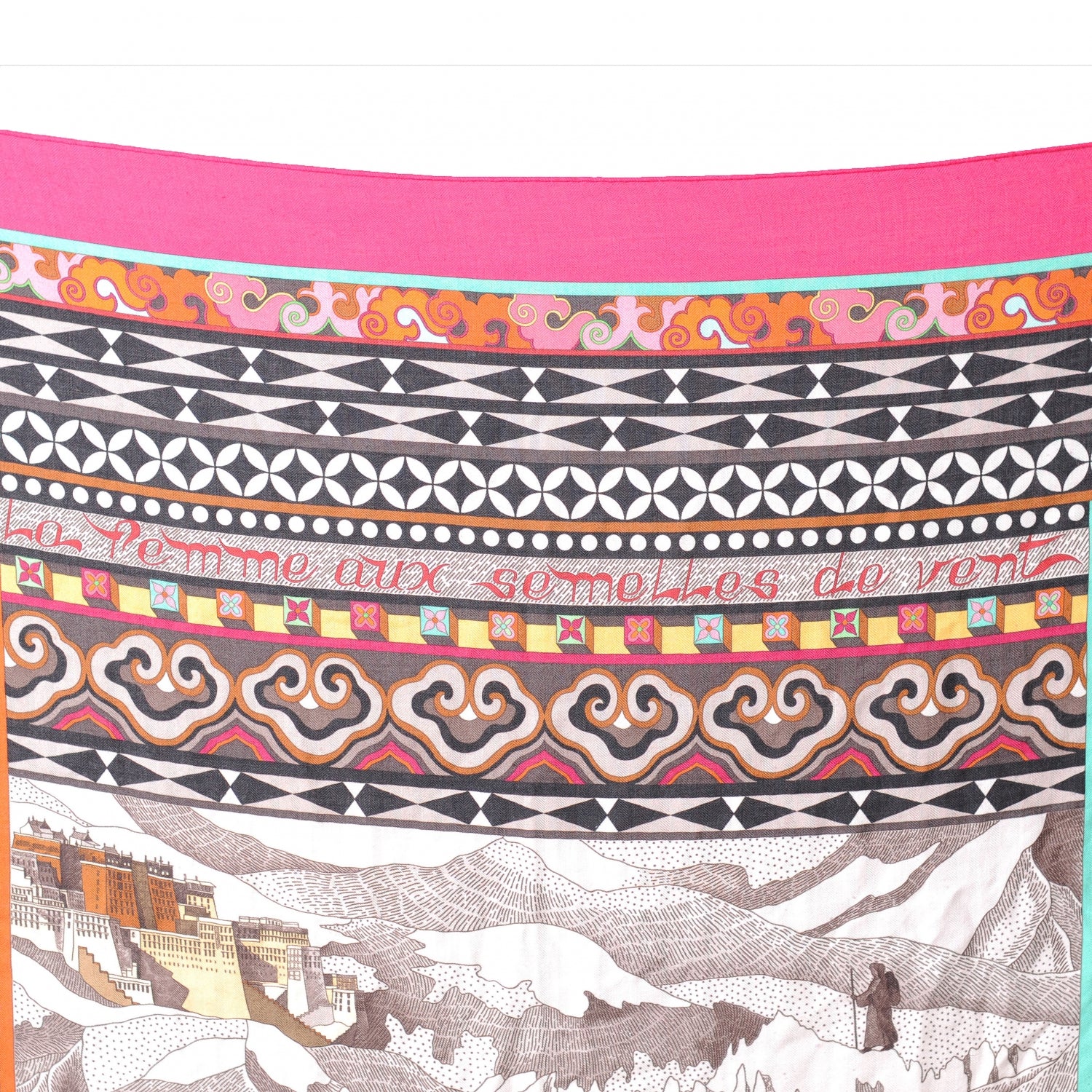 Hermes Cashmere Silk La Femme Aux Semelles de Vent Shawl 140 3 of 9