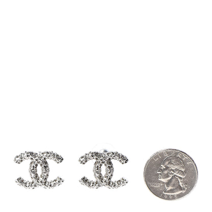 Chanel CC Earrings Silver 2 of 5