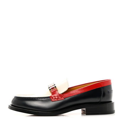 Christian Dior Brushed Calfskin Code Loafers 38.5 Off White Multicolor 1 of 9
