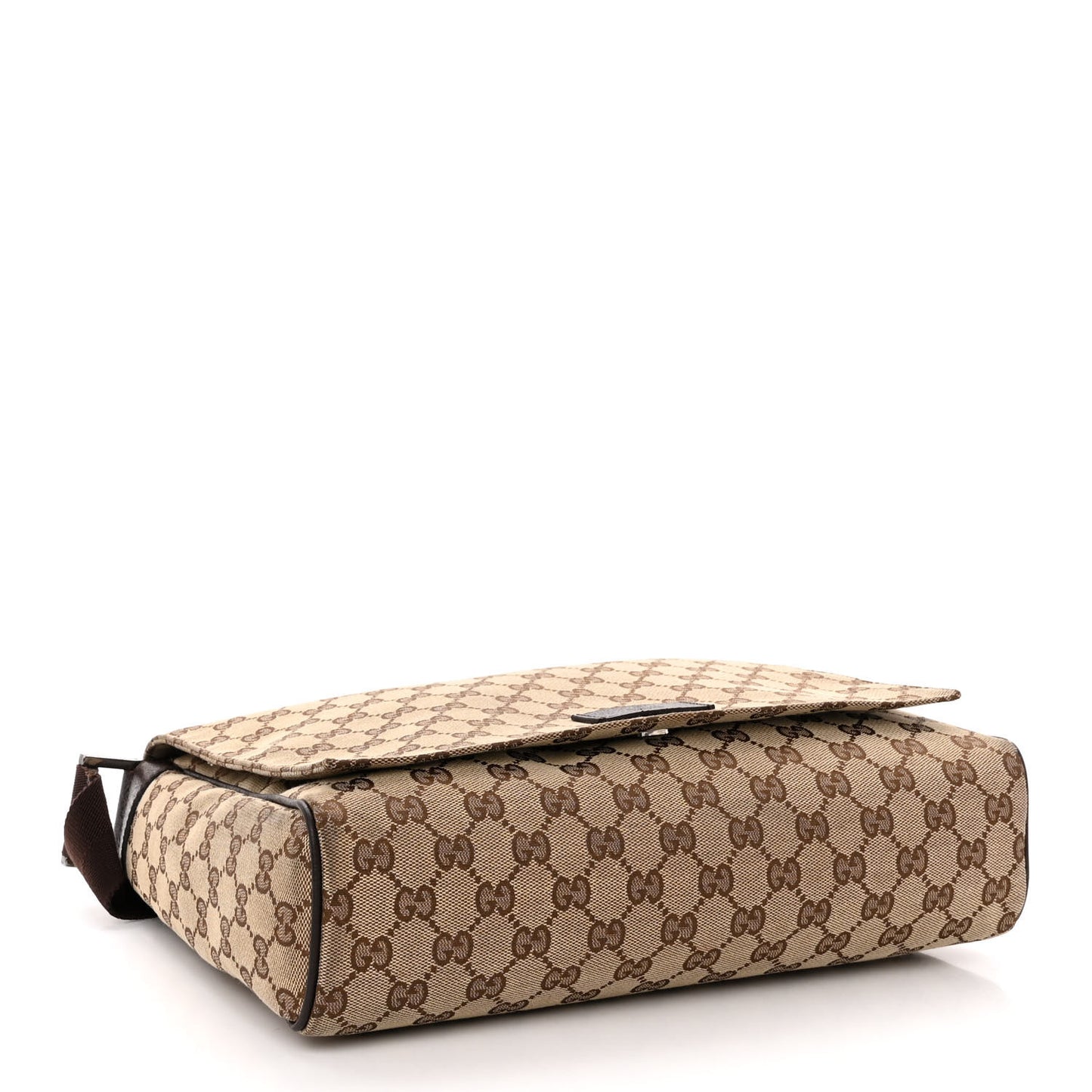 Monogram Small Flap Messenger Bag Beige Dark Brown