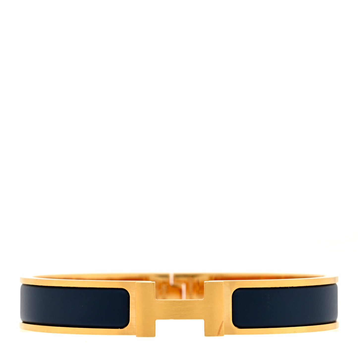 Enamel Narrow Clic Clac H Bracelet GM Bleu Biarritz