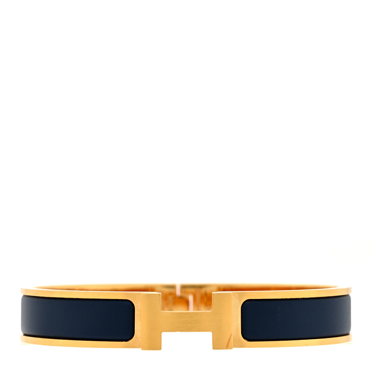Hermes Enamel Narrow Clic Clac H Bracelet GM Bleu Biarritz 1 of 5