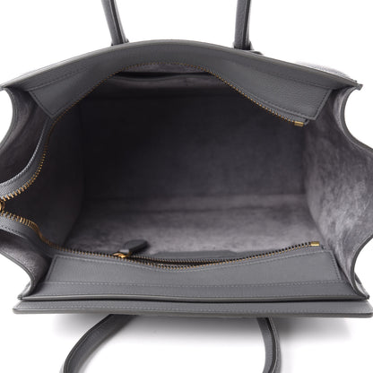 Celine Drummed Calfskin Micro Luggage Kohl 5 of 10