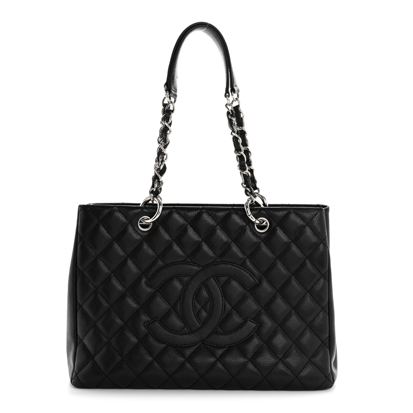 Caviar Quilted Grand Shopping Tote GST Black