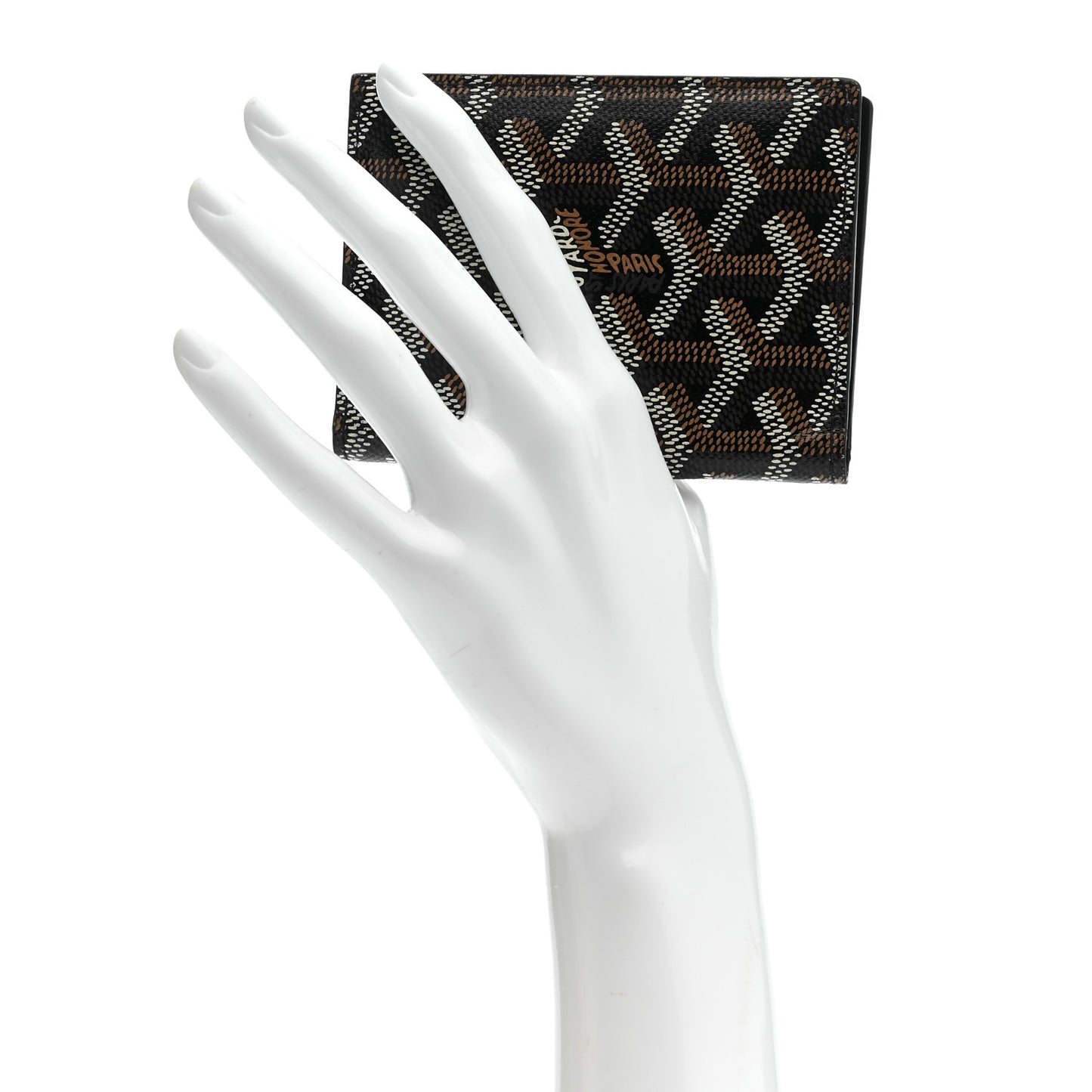 Goyardine Saint Marc Folding Card Case Black Gold