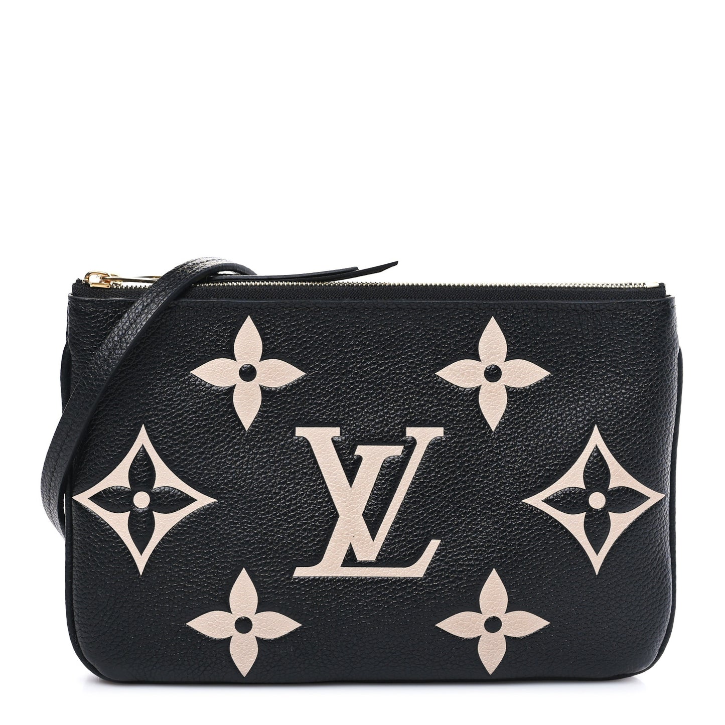 Empreinte Monogram Giant Double Zip Pochette Black Cream
