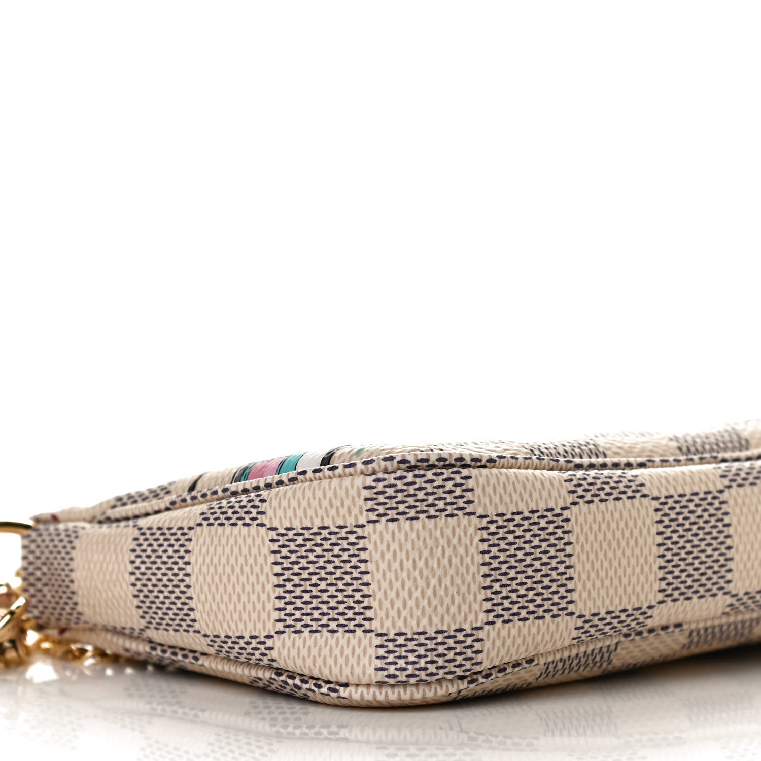 Louis Vuitton Damier Azur 2021 Christmas Animation Hollywood Mini Pochette Accessories Fuchsia 7 of 11