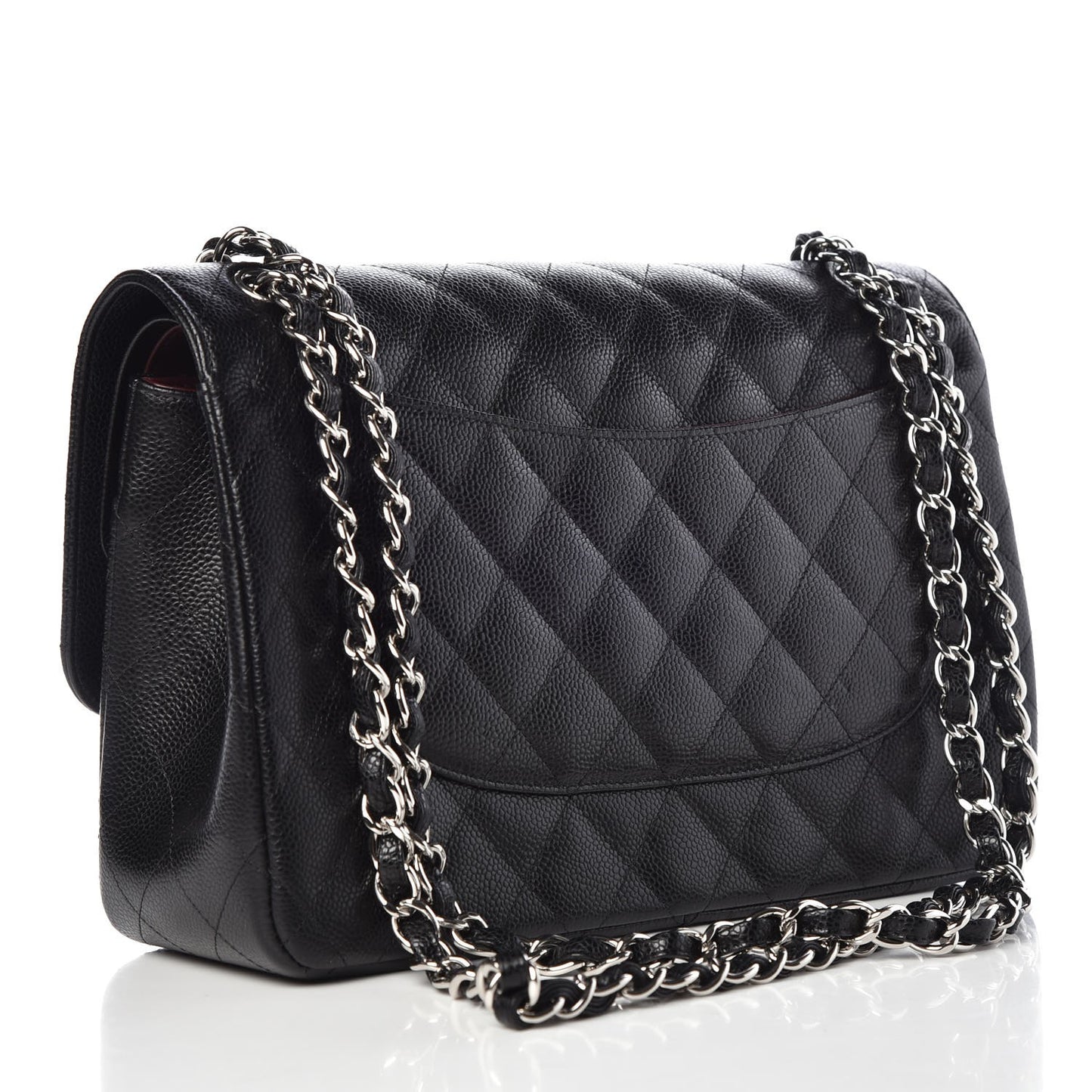 Caviar Quilted Jumbo Double Flap Black