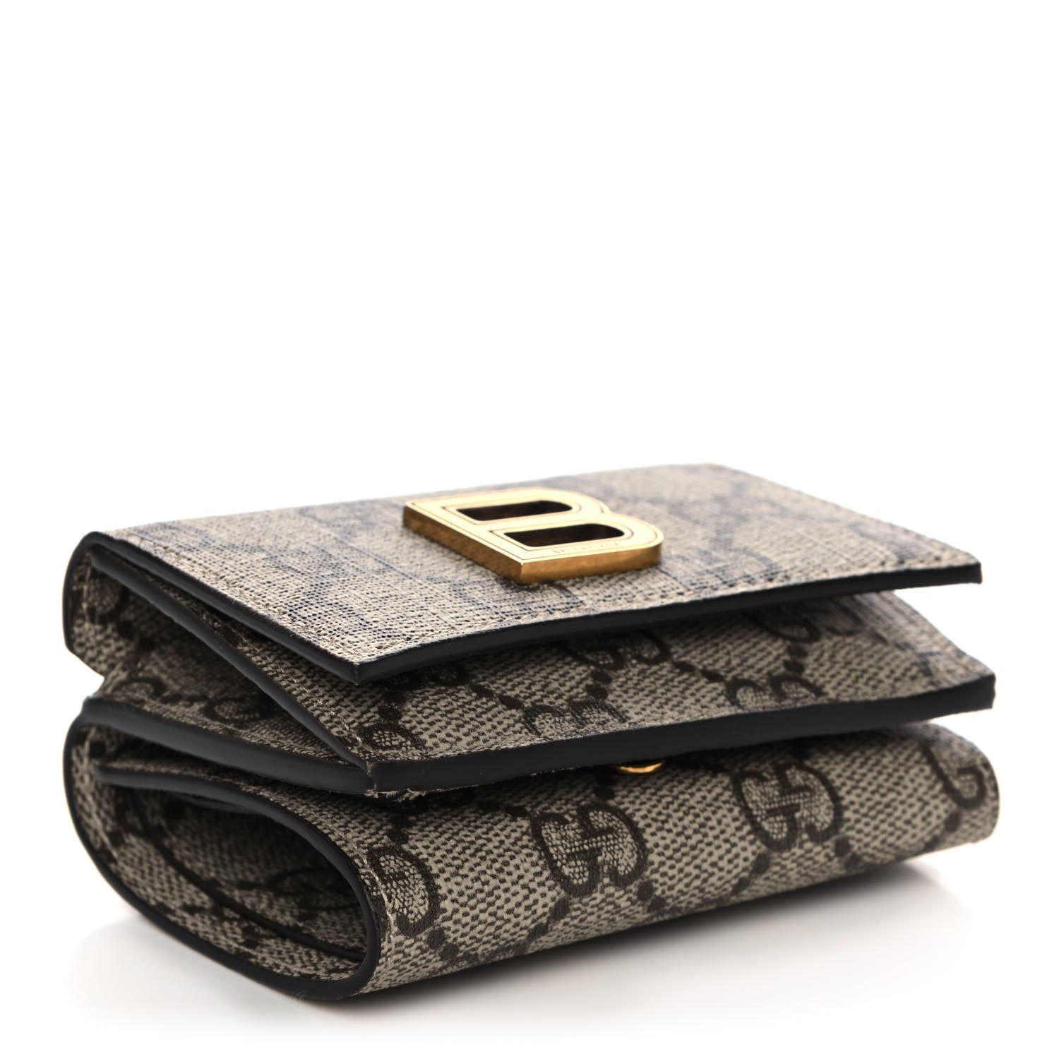 Gucci X BALENCIAGA GG Supreme Monogram Card Case Wallet Beige Ebony 4 of 11