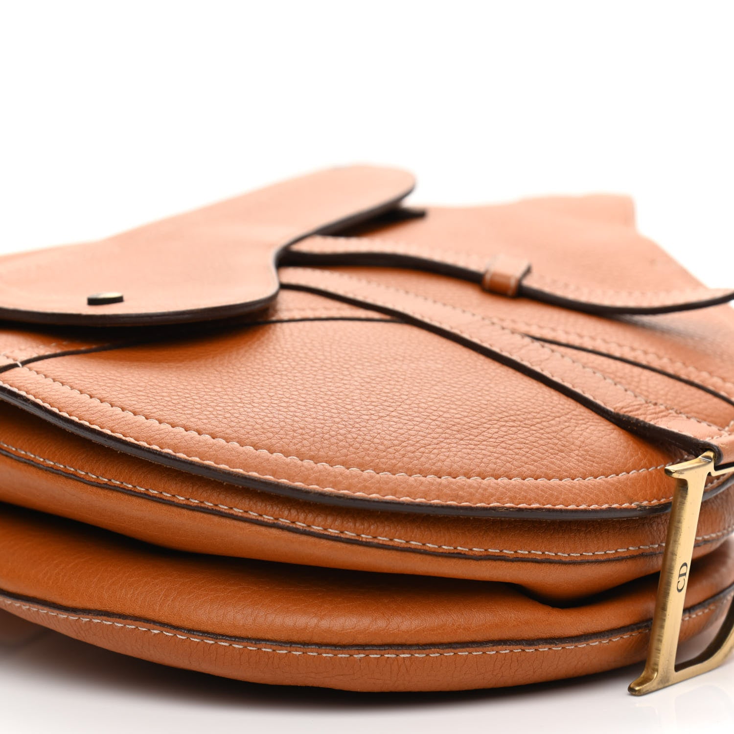 Christian Dior Calfskin Baudrier Saddle Bag Tan 9 of 12