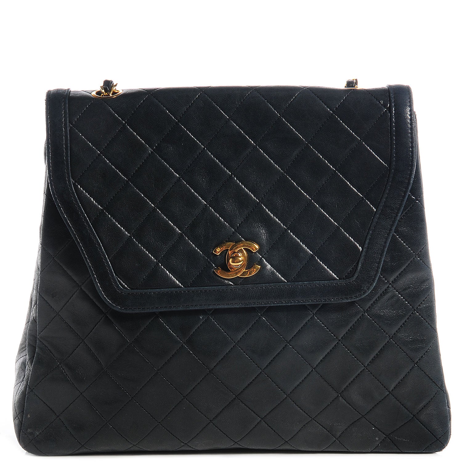 Chanel Quilted Lambskin CC Flap Shoulder Bag Black 1 of 12