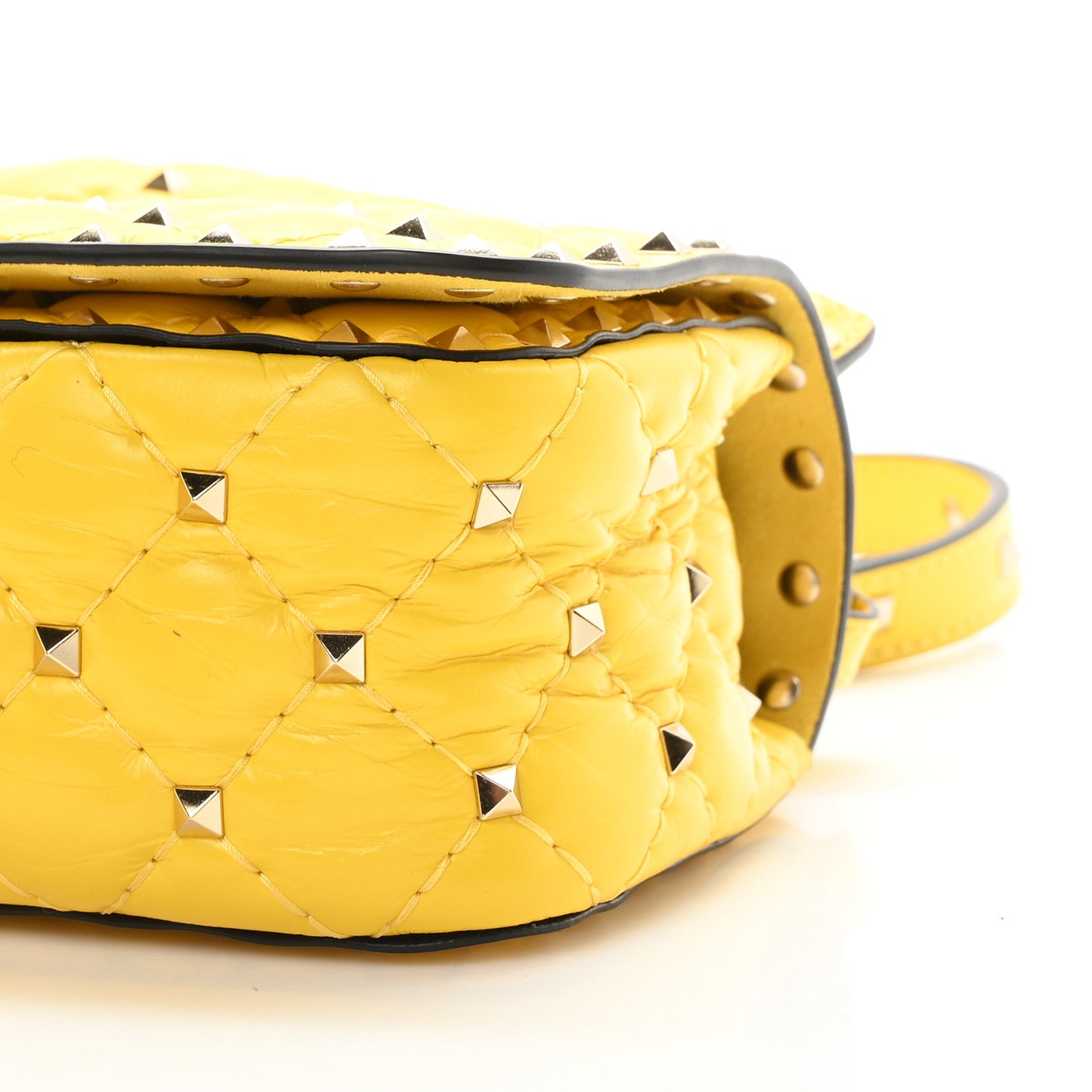 Nappa Small Rockstud Spike Shoulder Bag Yellow
