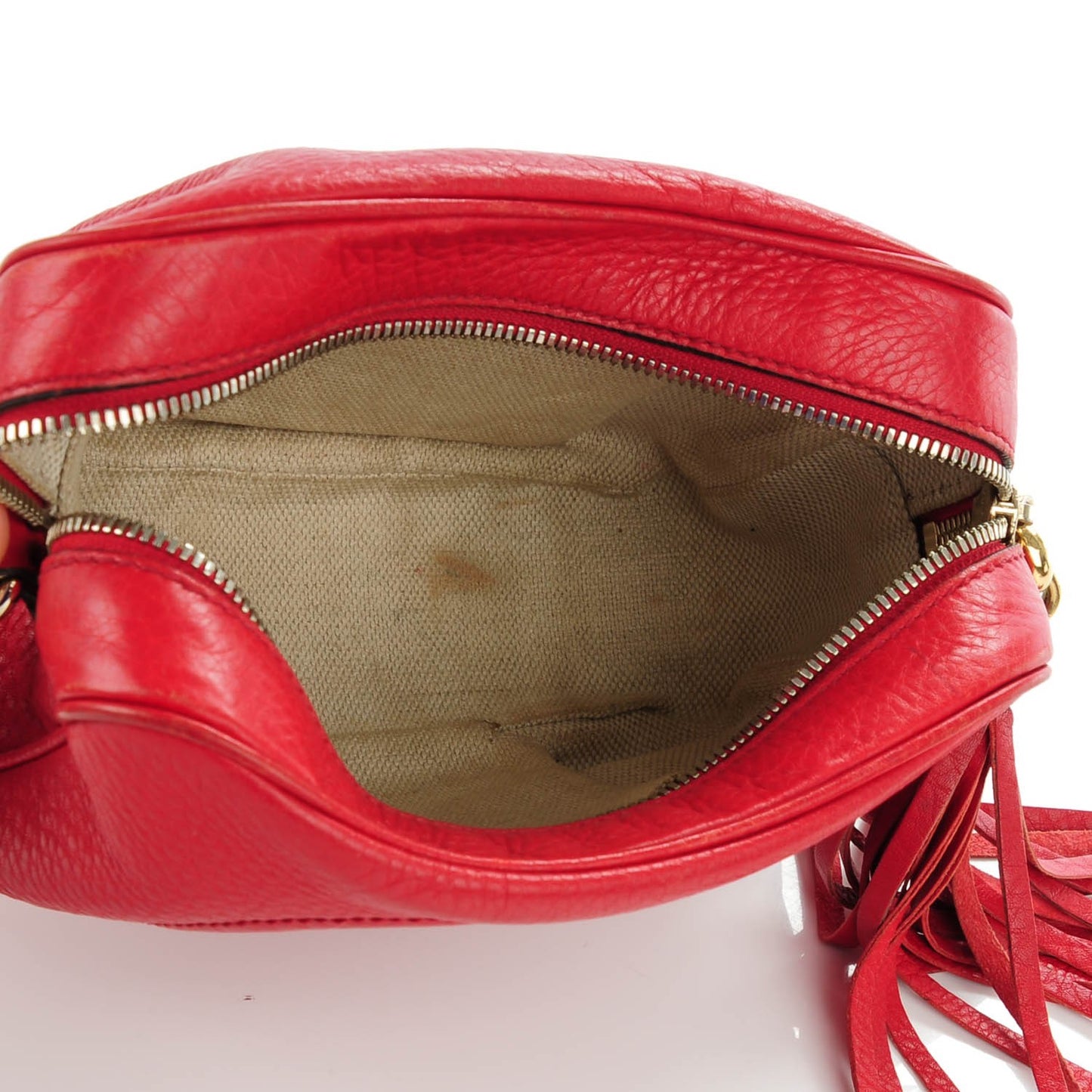 Pebbled Calfskin Small Soho Disco Bag Tabasco Red