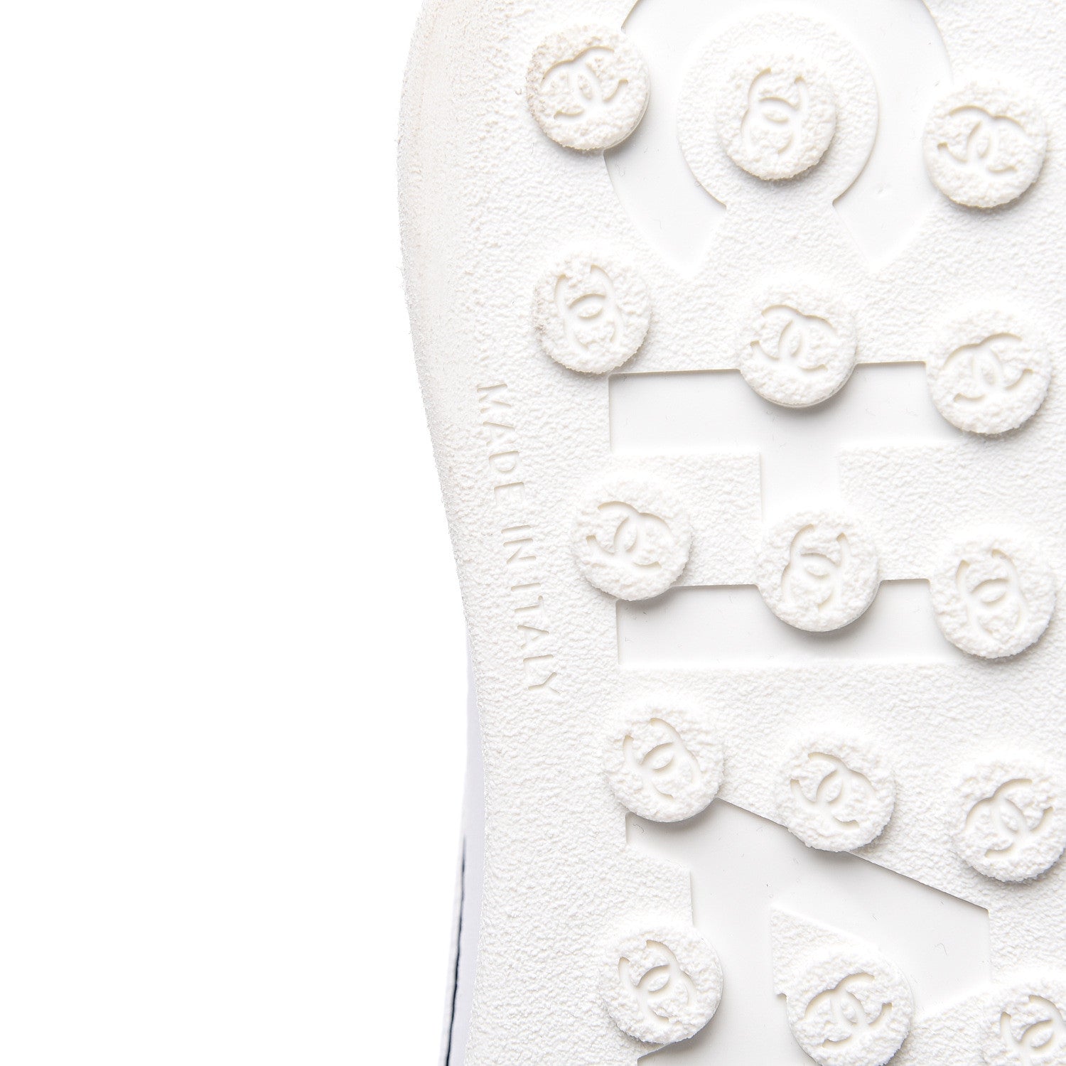 Chanel Calfskin Mesh Lycra Womens Logo Sneakers 38.5 White 9 of 11