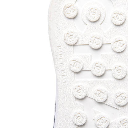 Chanel Calfskin Mesh Lycra Womens Logo Sneakers 38.5 White 9 of 11