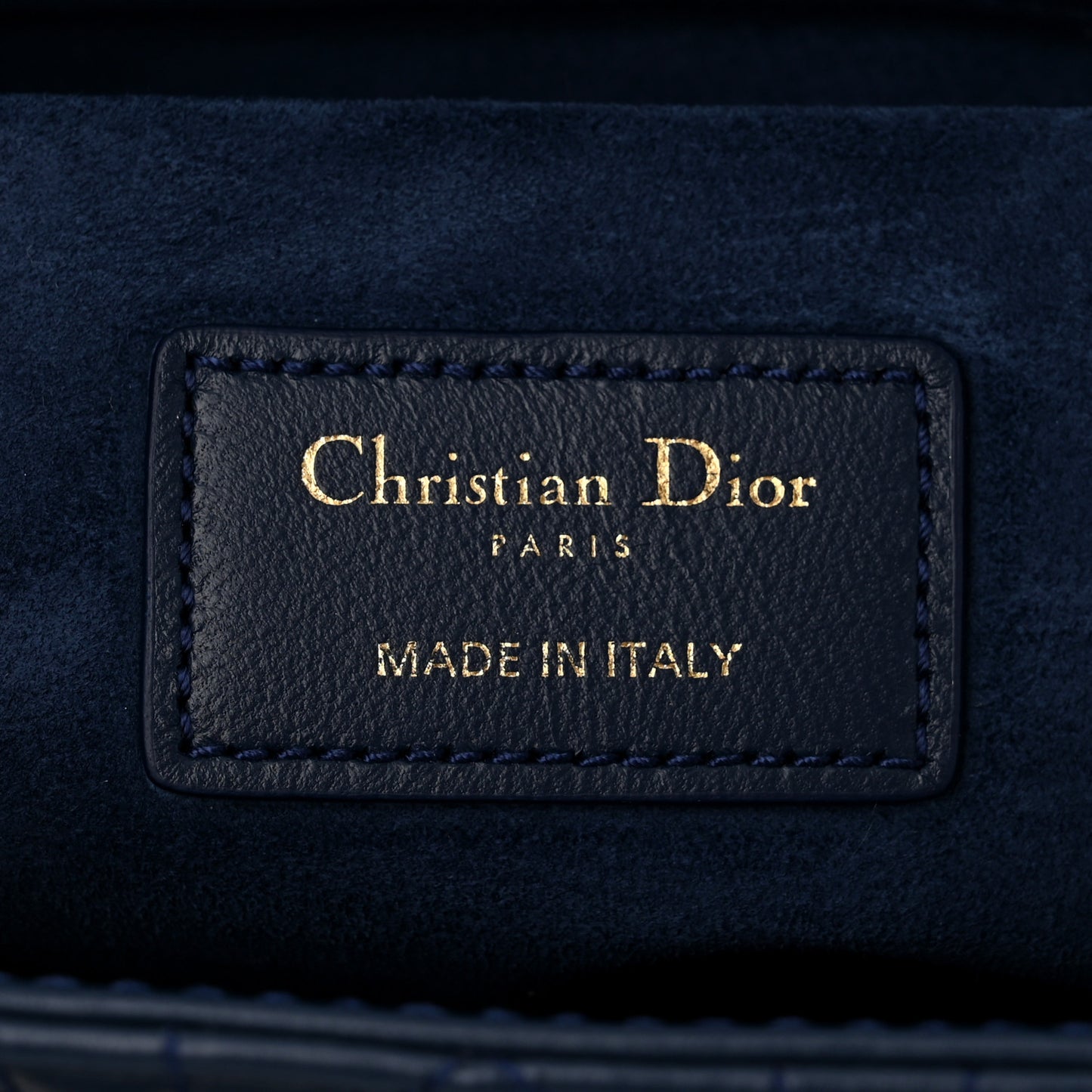 Lambskin Cannage Medium Lady D-Joy Blue