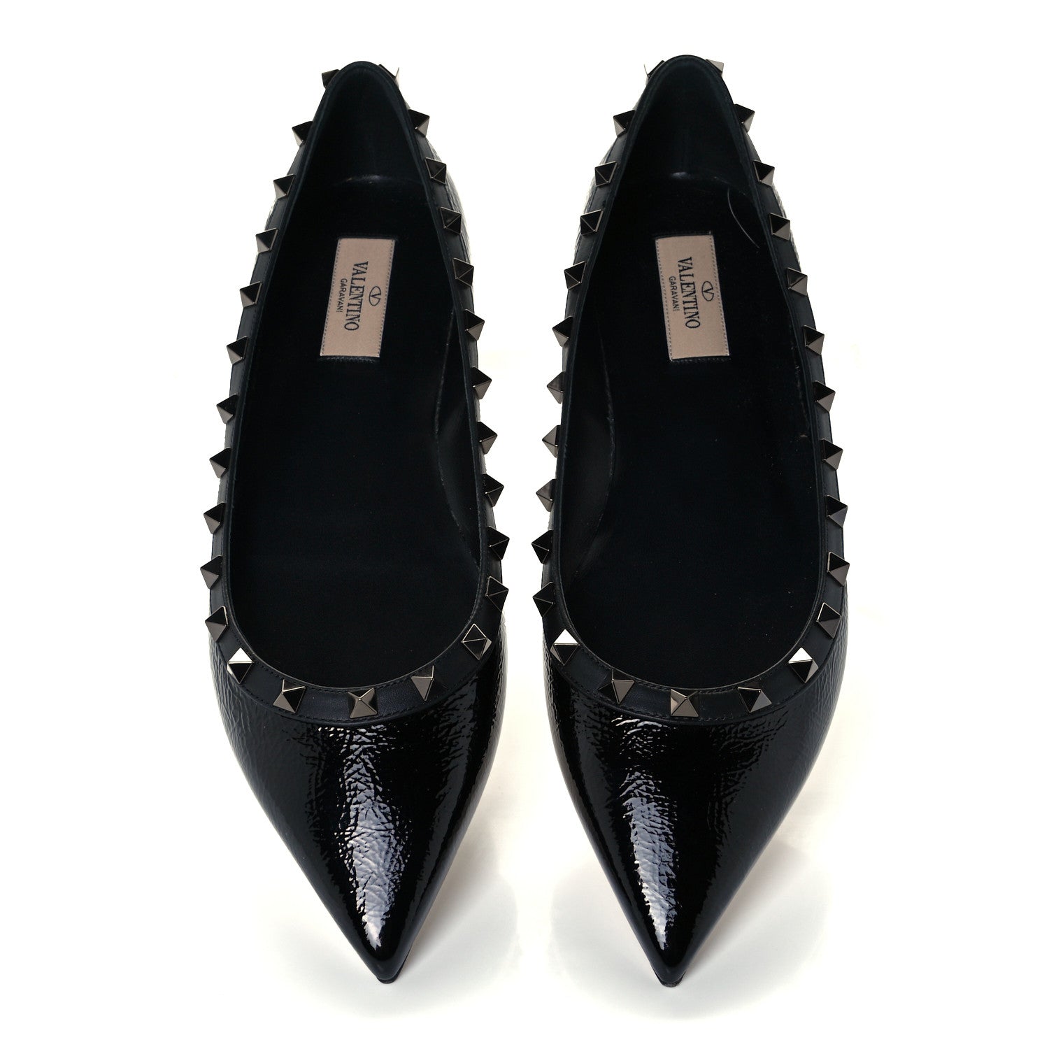 Valentino Garavani Patent Rockstud Ballerina Flats 40.5 Black 5 of 11