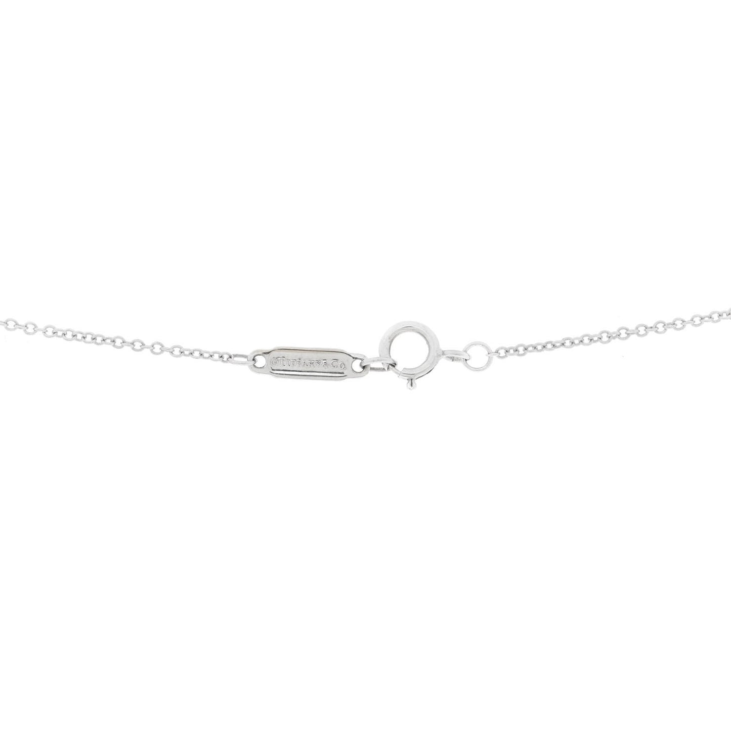18K White Gold Blue Sapphire Small T Smile Pendant Necklace