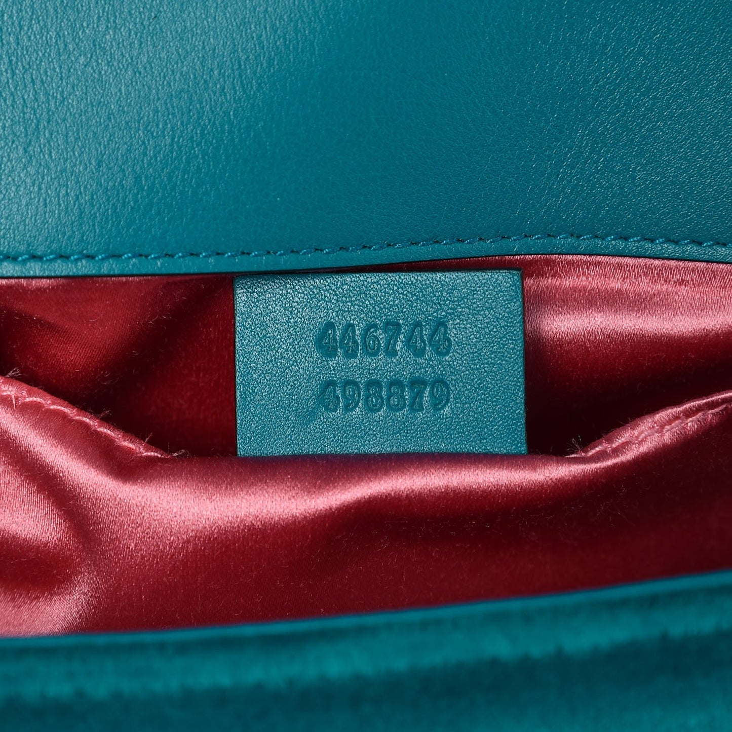 Velvet Matelasse Mini GG Marmont Shoulder Bag Pavone Cyan