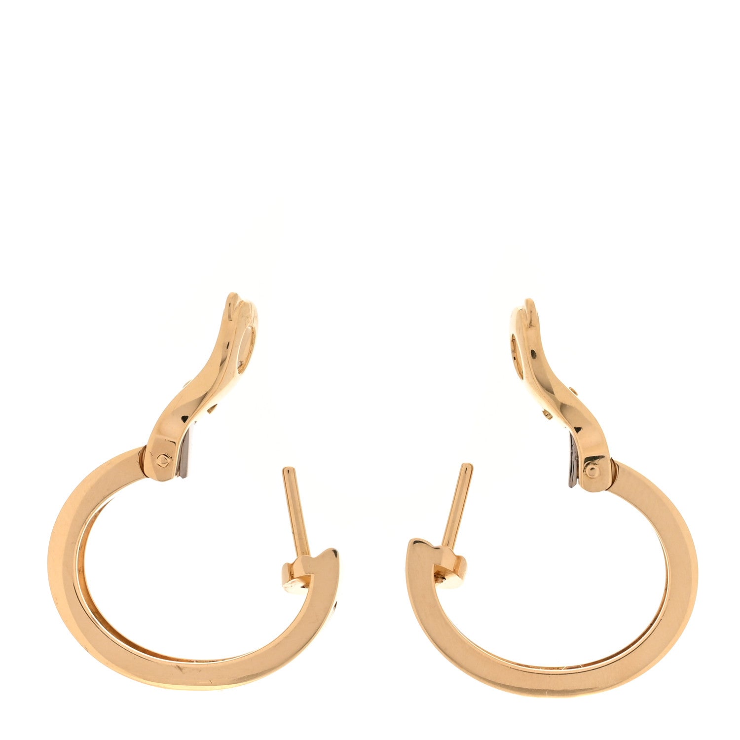 Cartier 18K Yellow Gold 2 Diamond 5.5mm LOVE Hoop Earrings 1905071