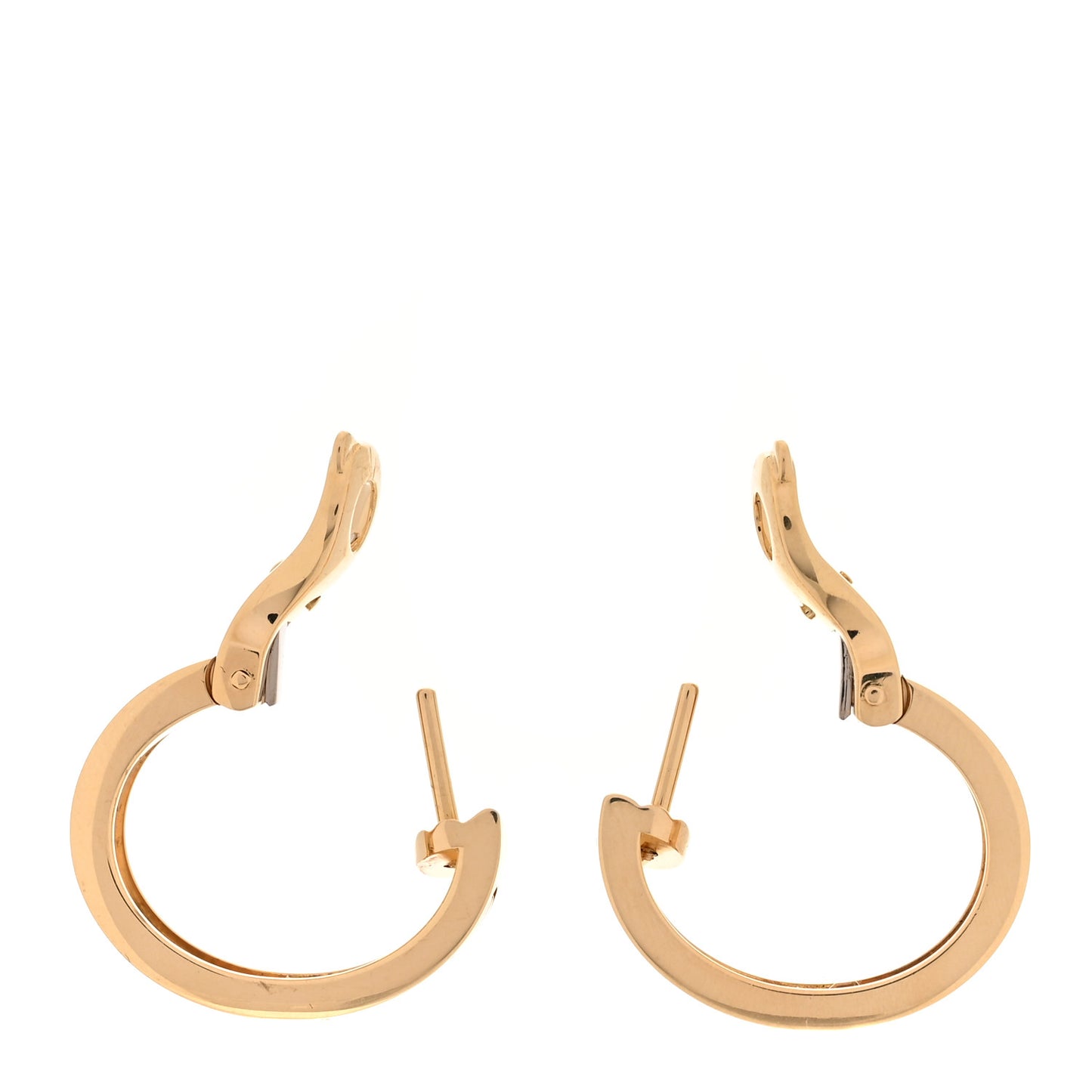 18K Yellow Gold 2 Diamond 5.5mm LOVE Hoop Earrings