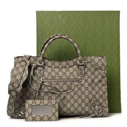 Balenciaga X GUCCI GG Supreme Monogram Neo Classic Silver Hardware City Beige Ebony 9 of 9