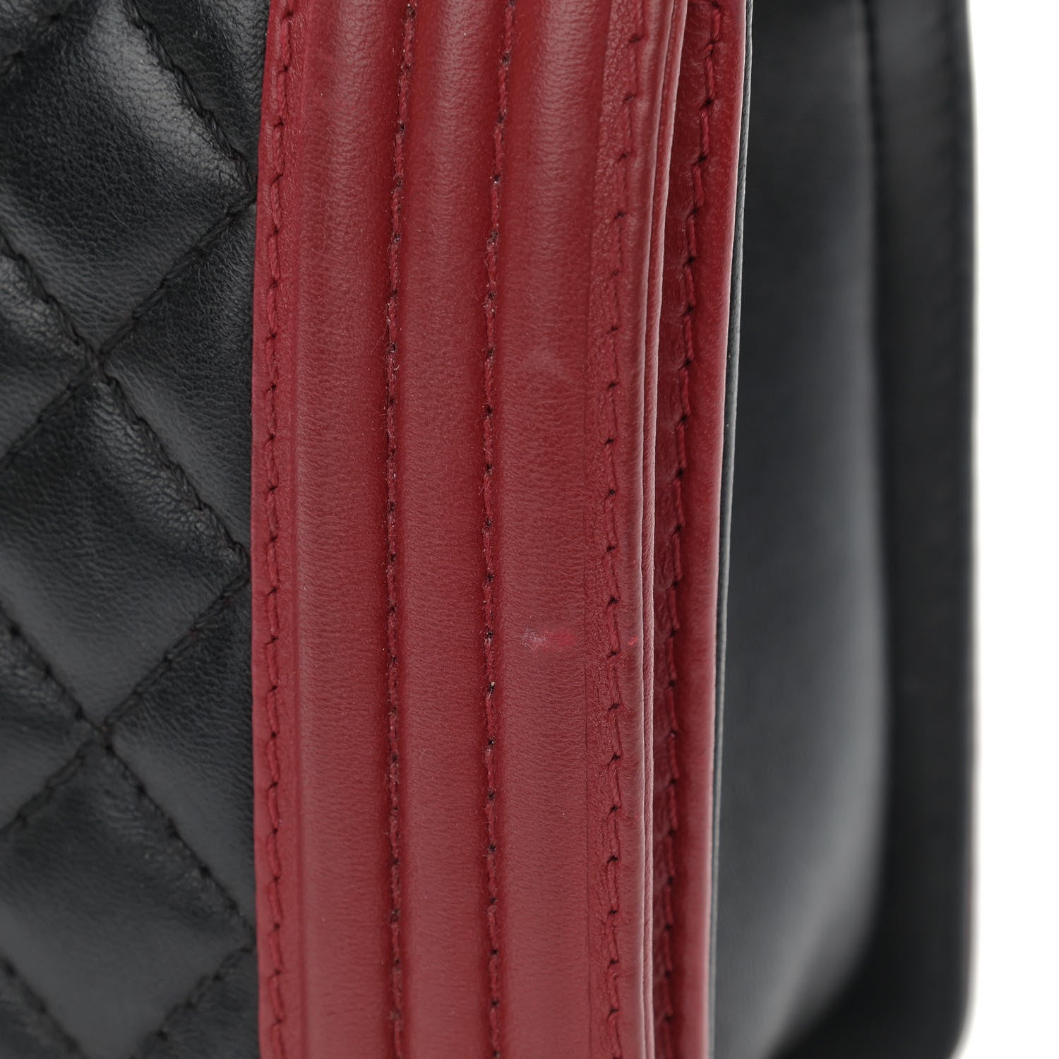 Chanel Lambskin Quilted Medium Boy Flap Black Red 11 of 12