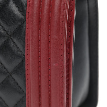 Chanel Lambskin Quilted Medium Boy Flap Black Red 11 of 12
