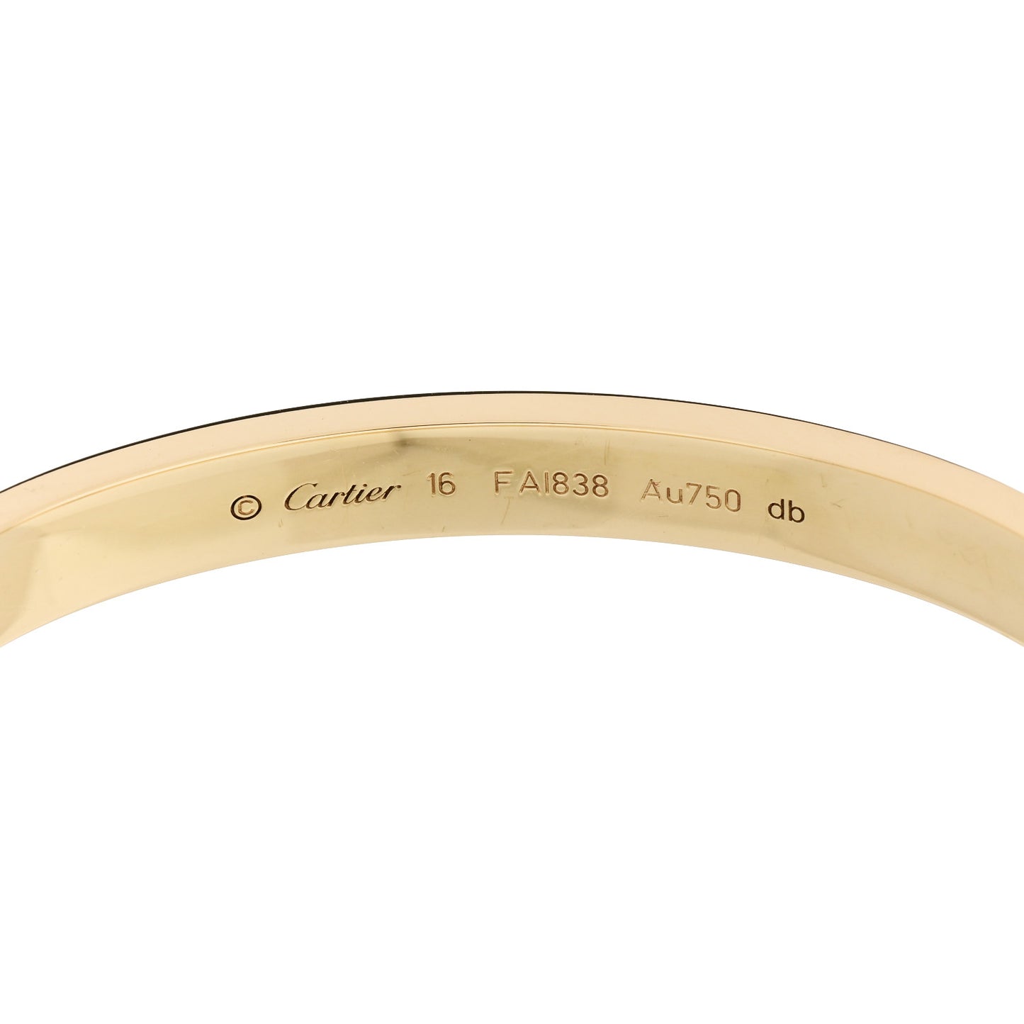 18K Yellow Gold LOVE Bracelet 16