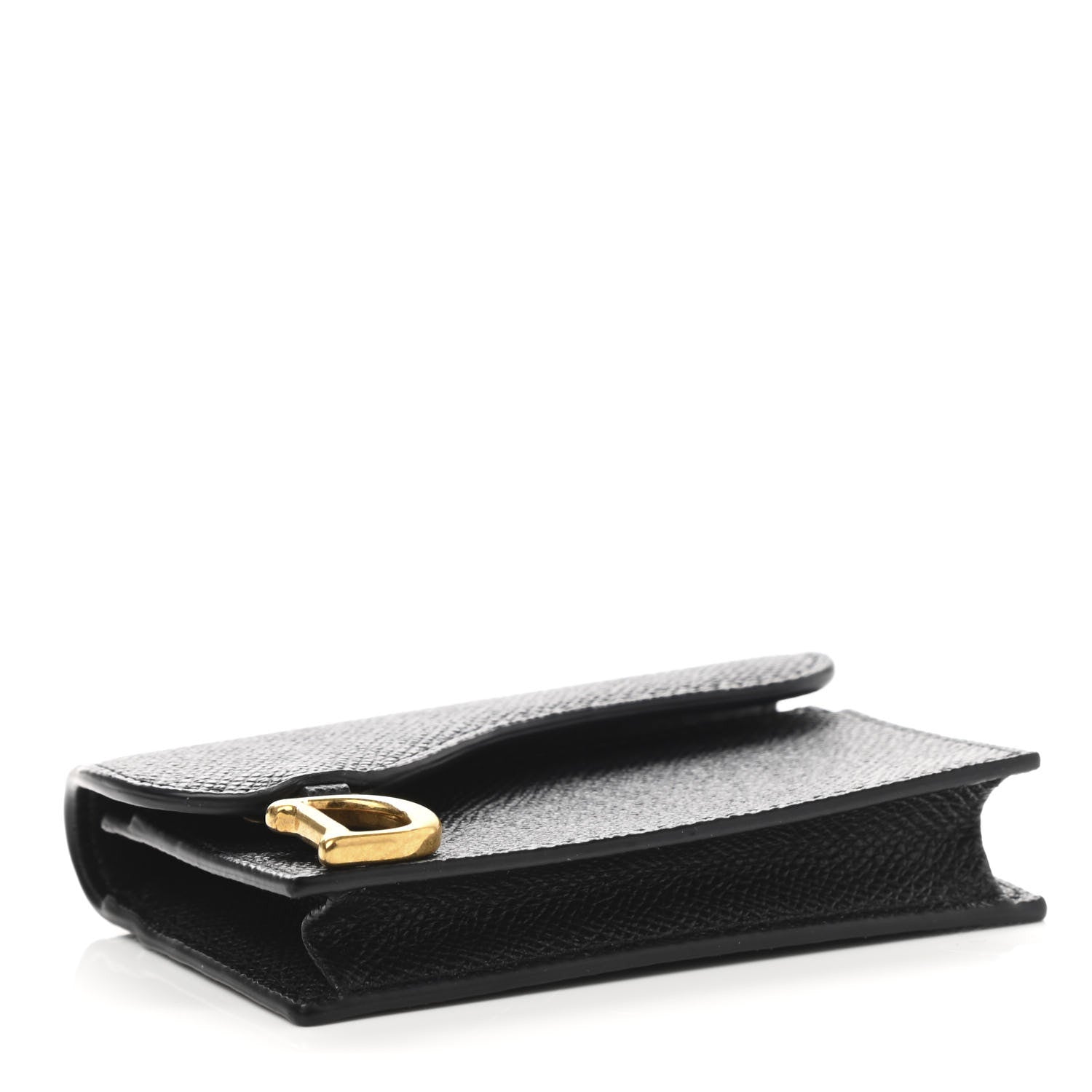 Christian Dior Grained Calfskin Saddle Card Holder Black 4 of 9