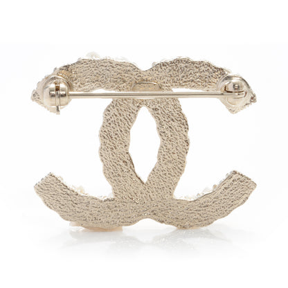 Chanel CC Pearl Brooch Pin Gold 3 of 7