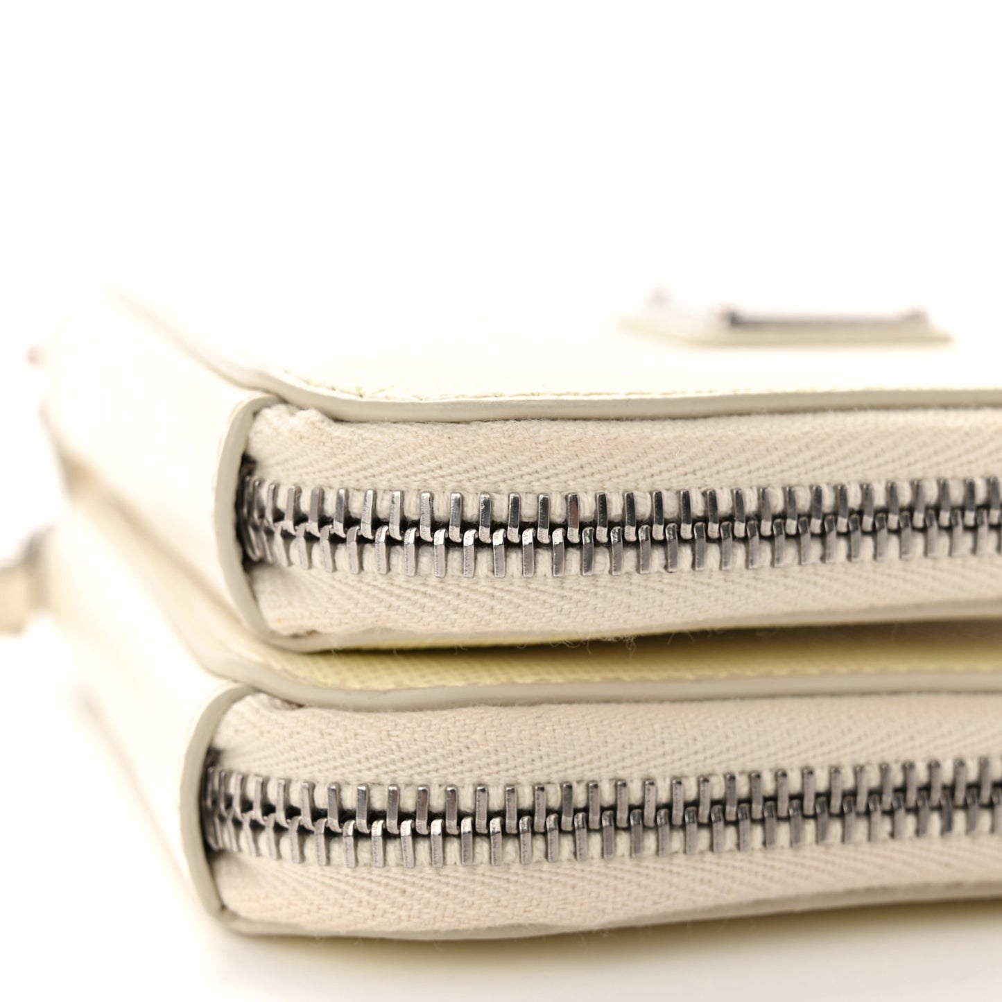 Saffiano Mini Triangle Crossbody Pouch White