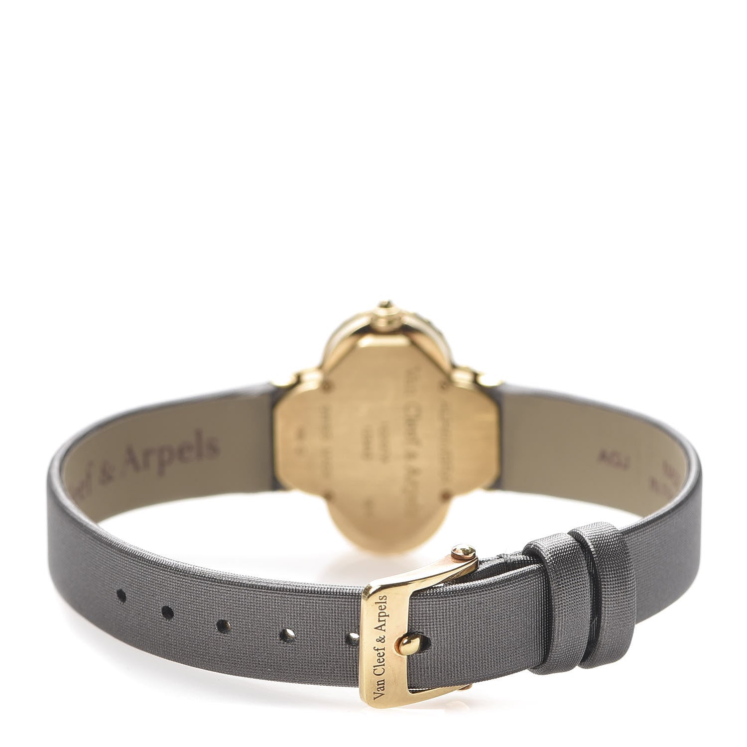 Van Cleef & Arpels 18K Yellow Gold Satin 26mm Alhambra Quartz Watch Gold 3 of 6