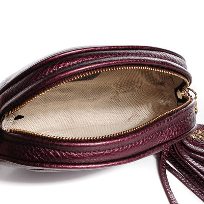 Gucci Metallic Cellarius Calfskin Mini Soho Chain Bag Classic Burgundy 5 of 7
