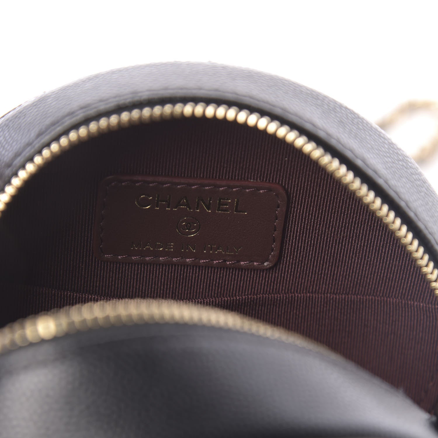 Chanel Caviar Quilted Round Clutch With Chain Black 6 of 10