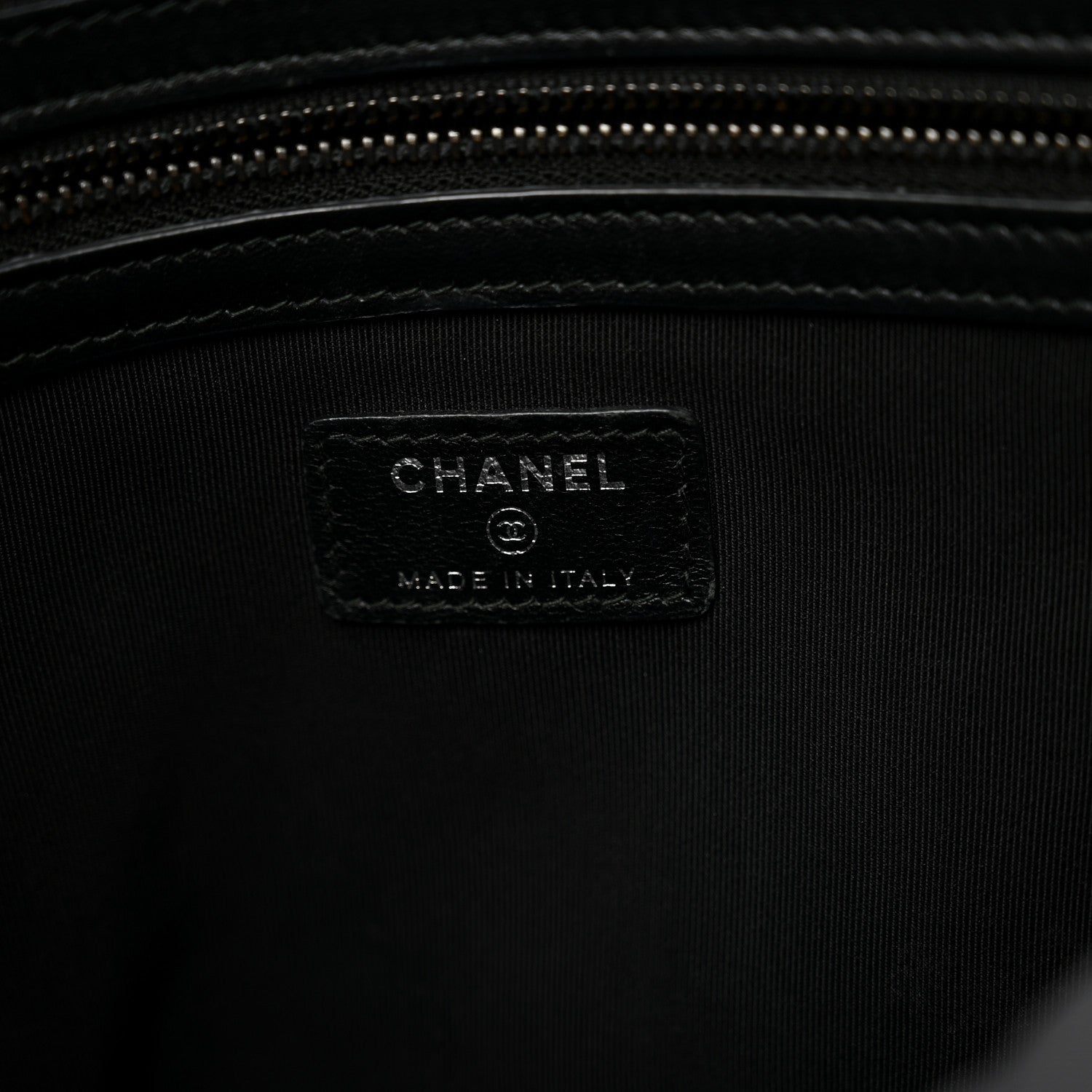 Chanel Lambskin Quilted Large Boy Zip Pouch 6 of 10