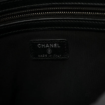 Chanel Lambskin Quilted Large Boy Zip Pouch 6 of 10