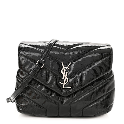 Saint Laurent Patent Y Quilted Monogram Toy Loulou Crossbody Bag Black 1 of 8