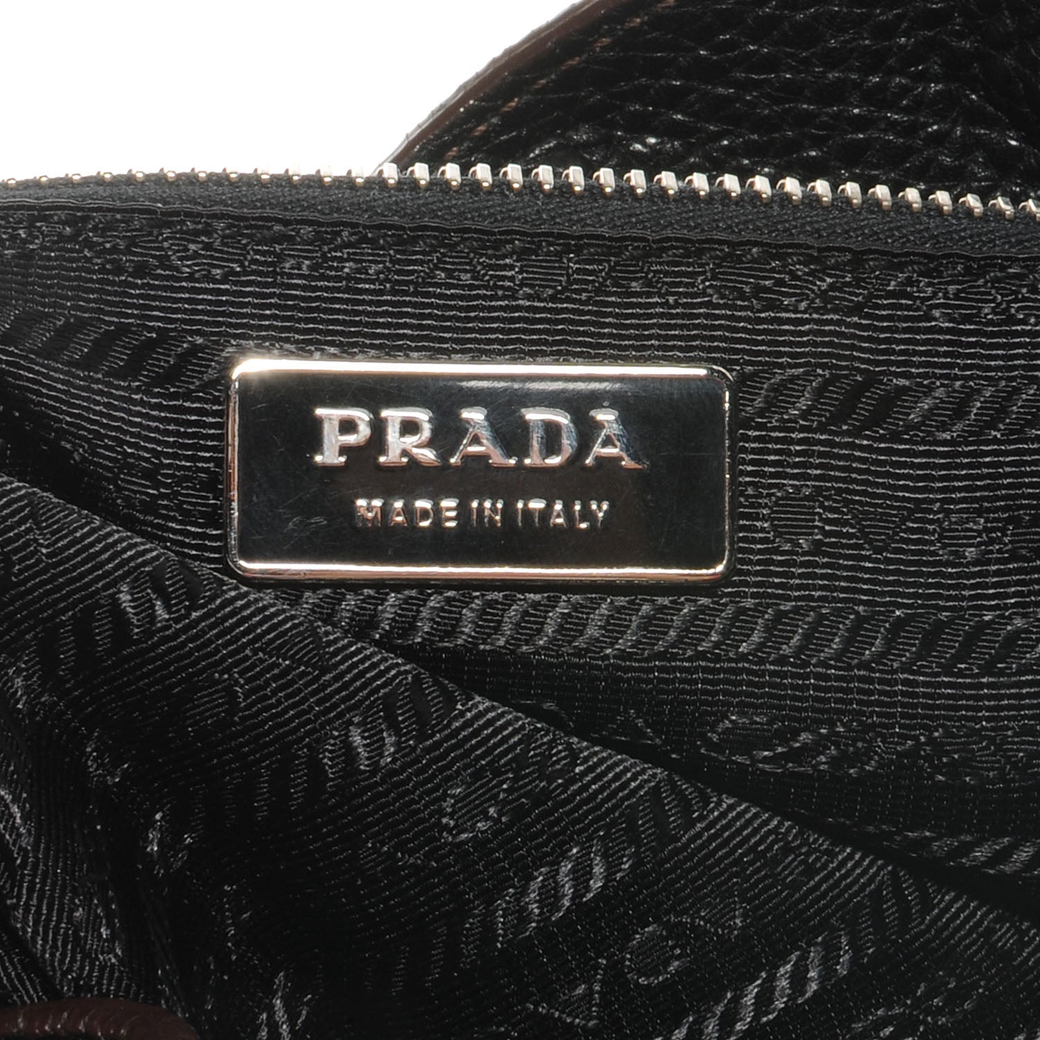 Prada Vitello Daino Logo Shoulder Bag Black 7 of 10