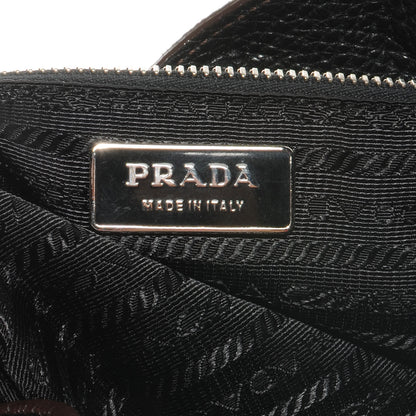 Prada Vitello Daino Logo Shoulder Bag Black 7 of 10