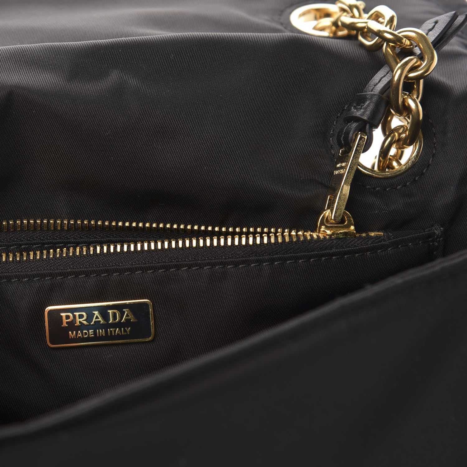 Prada Nylon Tessuto Chain Shoulder Bag Ebano 6 of 9