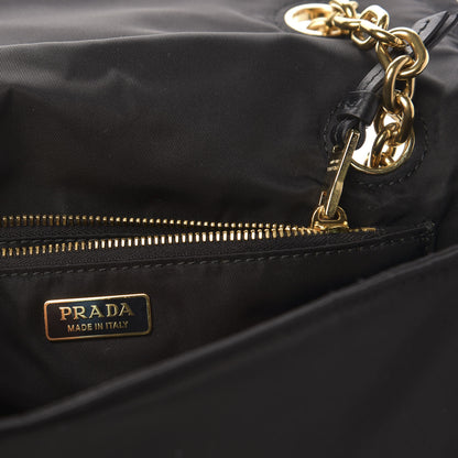 Prada Nylon Tessuto Chain Shoulder Bag Ebano 6 of 9