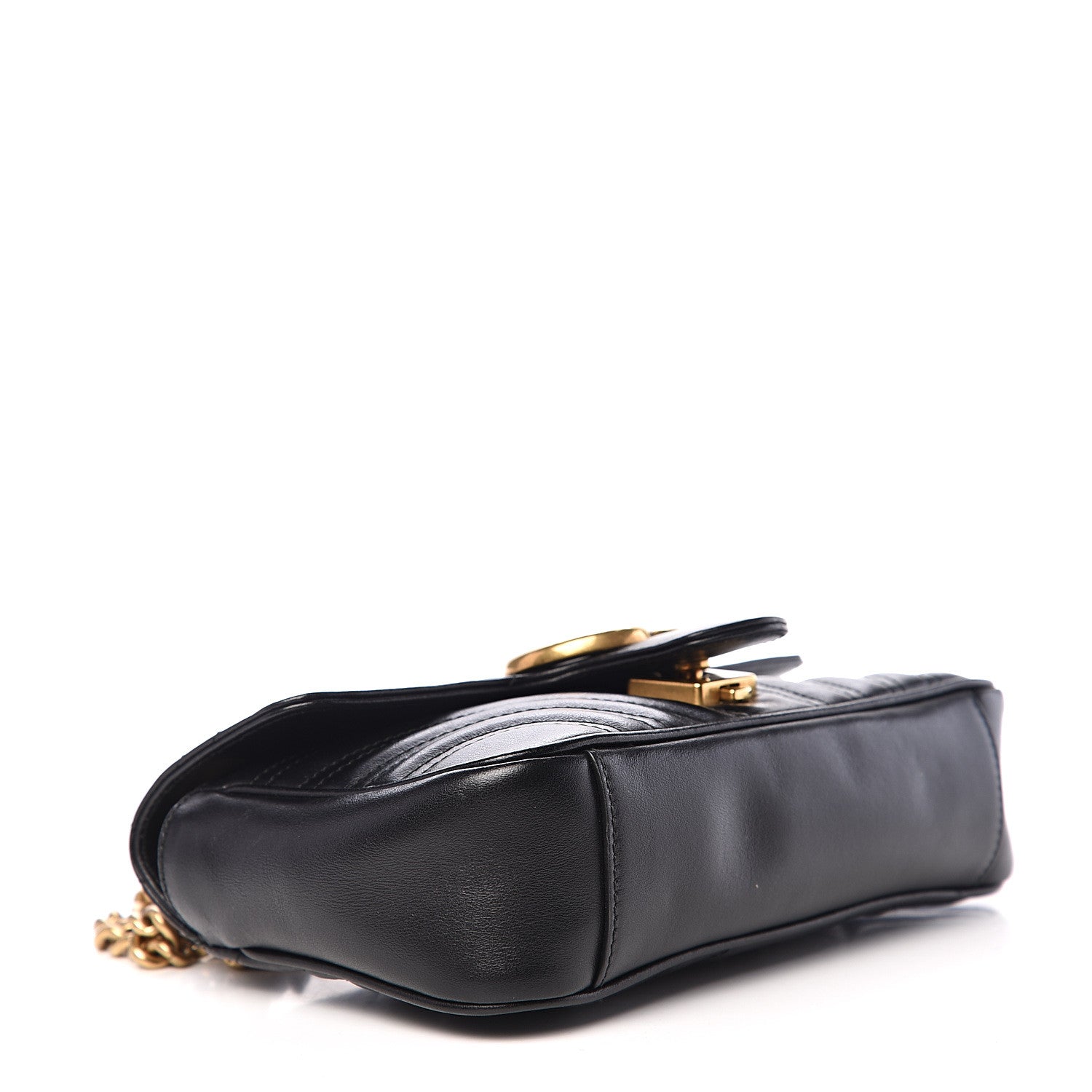 Gucci Calfskin Matelasse Mini GG Marmont Shoulder Bag Black 3 of 18