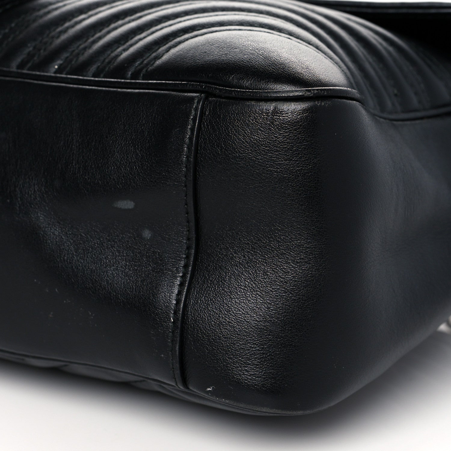 Gucci Calfskin Matelasse Large GG Marmont Shoulder Bag Black 10 of 12
