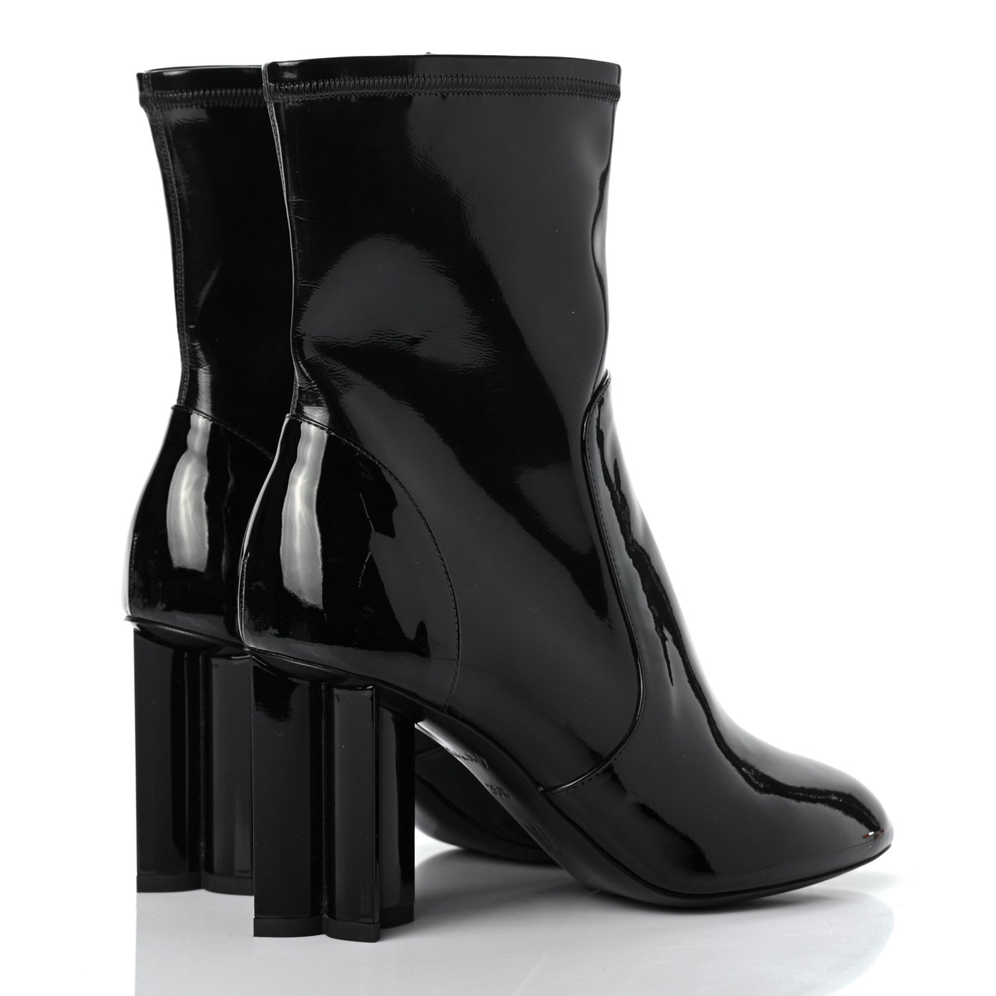 Patent Silhouette Ankle Boots 35.5 Black