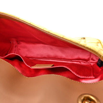 Gucci Metallic Calfskin Matelasse Studded Mini Pearly GG Marmont Shoulder Bag Gold 5 of 14
