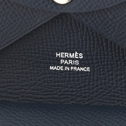 Hermes Epsom Duo Calvi Card Case Bleu Indigo 6 of 6