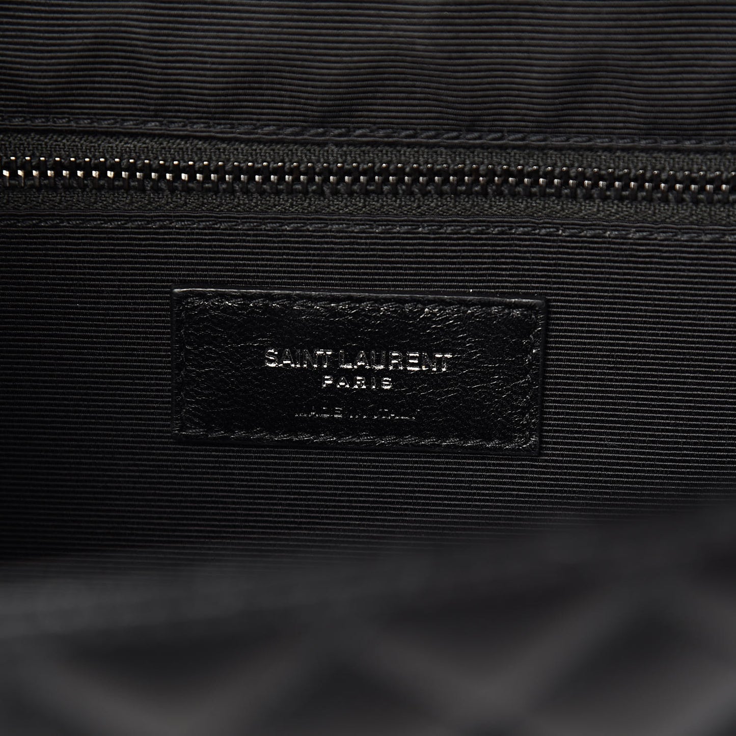 Grain De Poudre Textured Mixed Matelasse Large Triquilt Monogram Monochrome Satchel Black