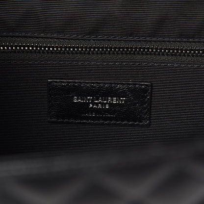 Saint Laurent Grain De Poudre Textured Mixed Matelasse Large Triquilt Monogram Monochrome Satchel Black 6 of 13