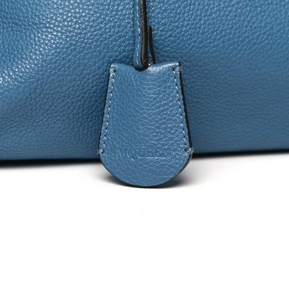 Alexander McQueen Pebbled Calfskin Large Skull Padlock Zip Around Tote Light Blue 12 of 17